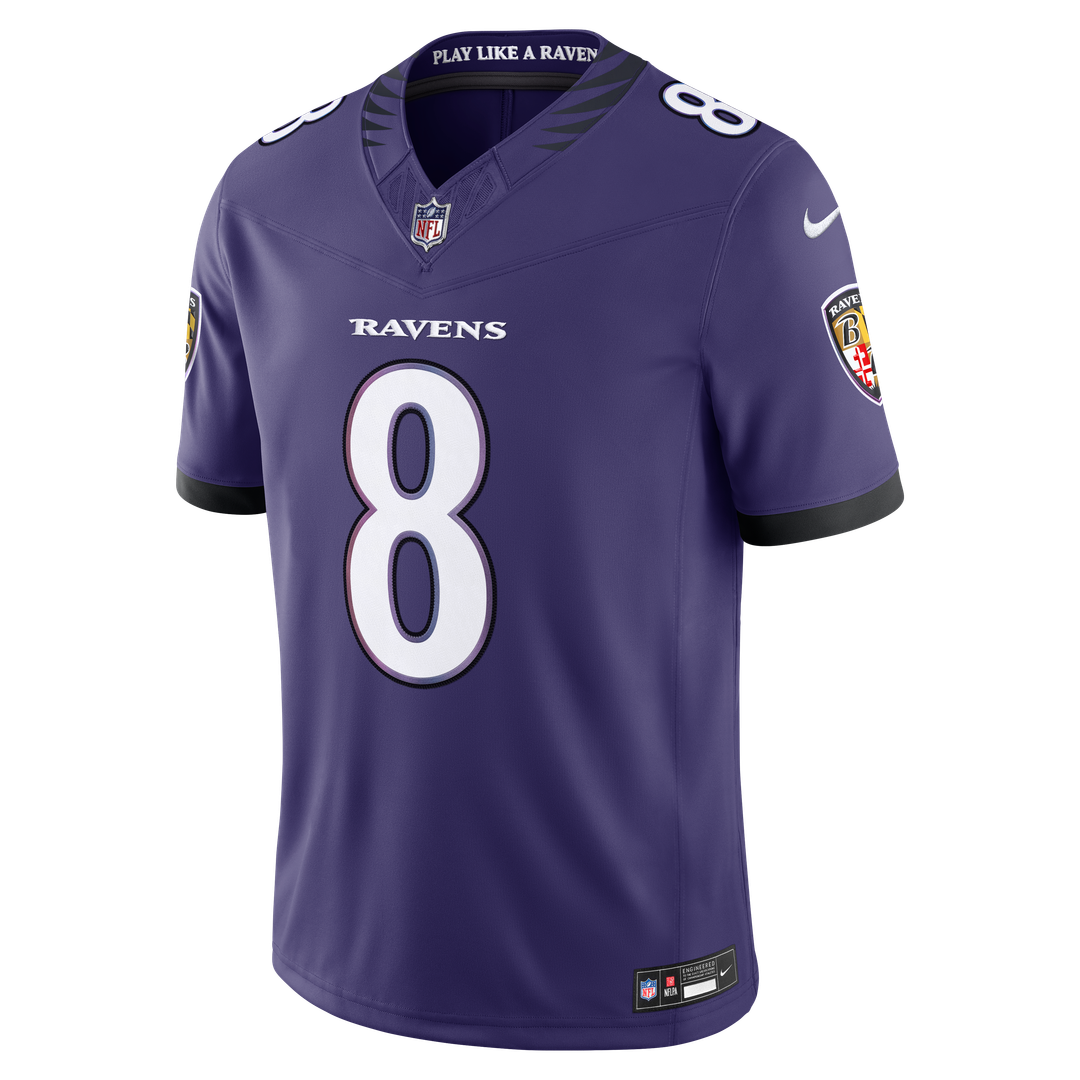 Men's Baltimore Ravens Lamar Jackson Nike Purple Team Vapor F.U.S.E. Stitched Limited Jersey