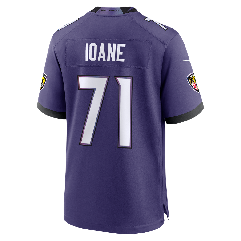 Men's Baltimore Ravens Olaivavega Ioane Nike Purple Team Game Jersey