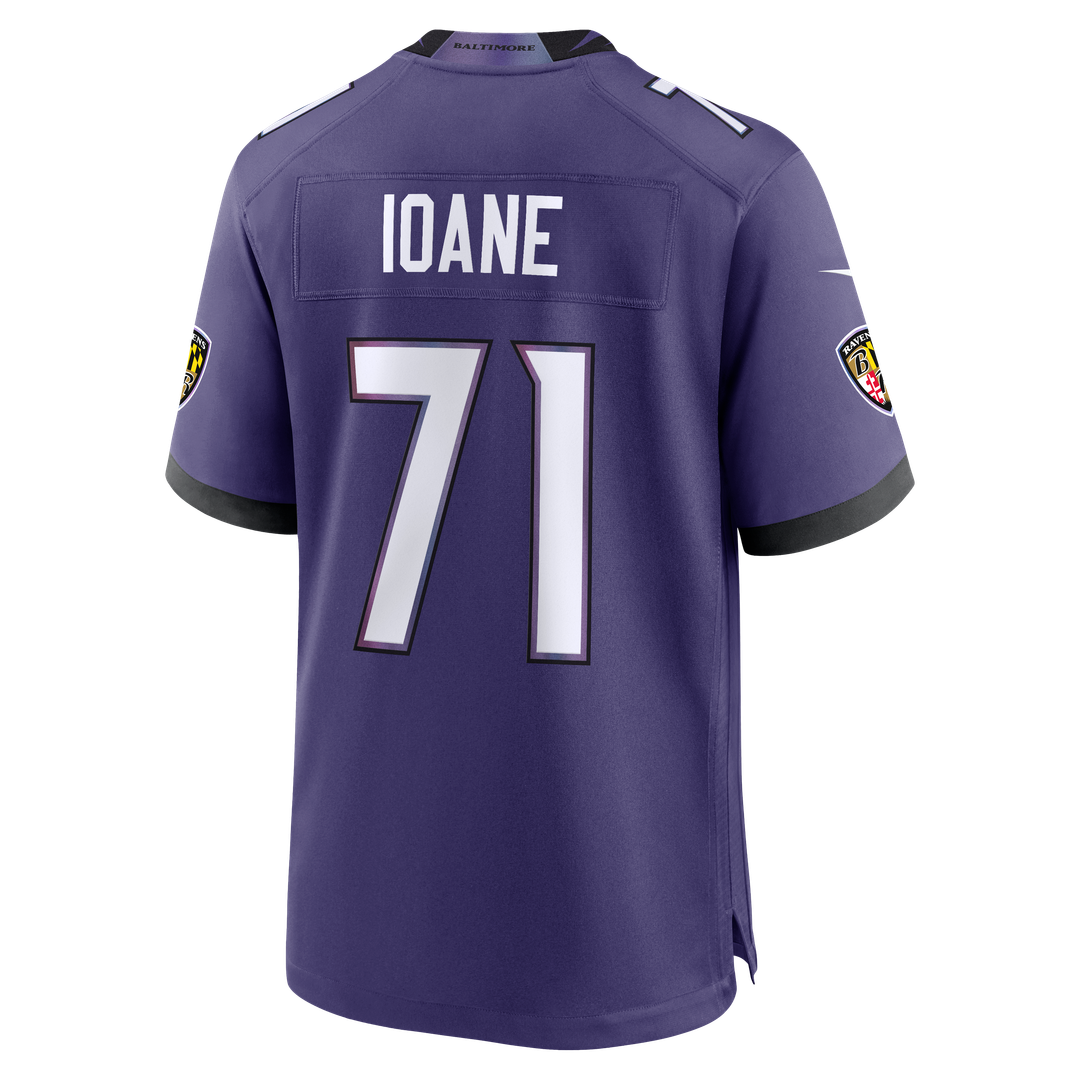 Men's Baltimore Ravens Olaivavega Ioane Nike Purple Team Game Jersey