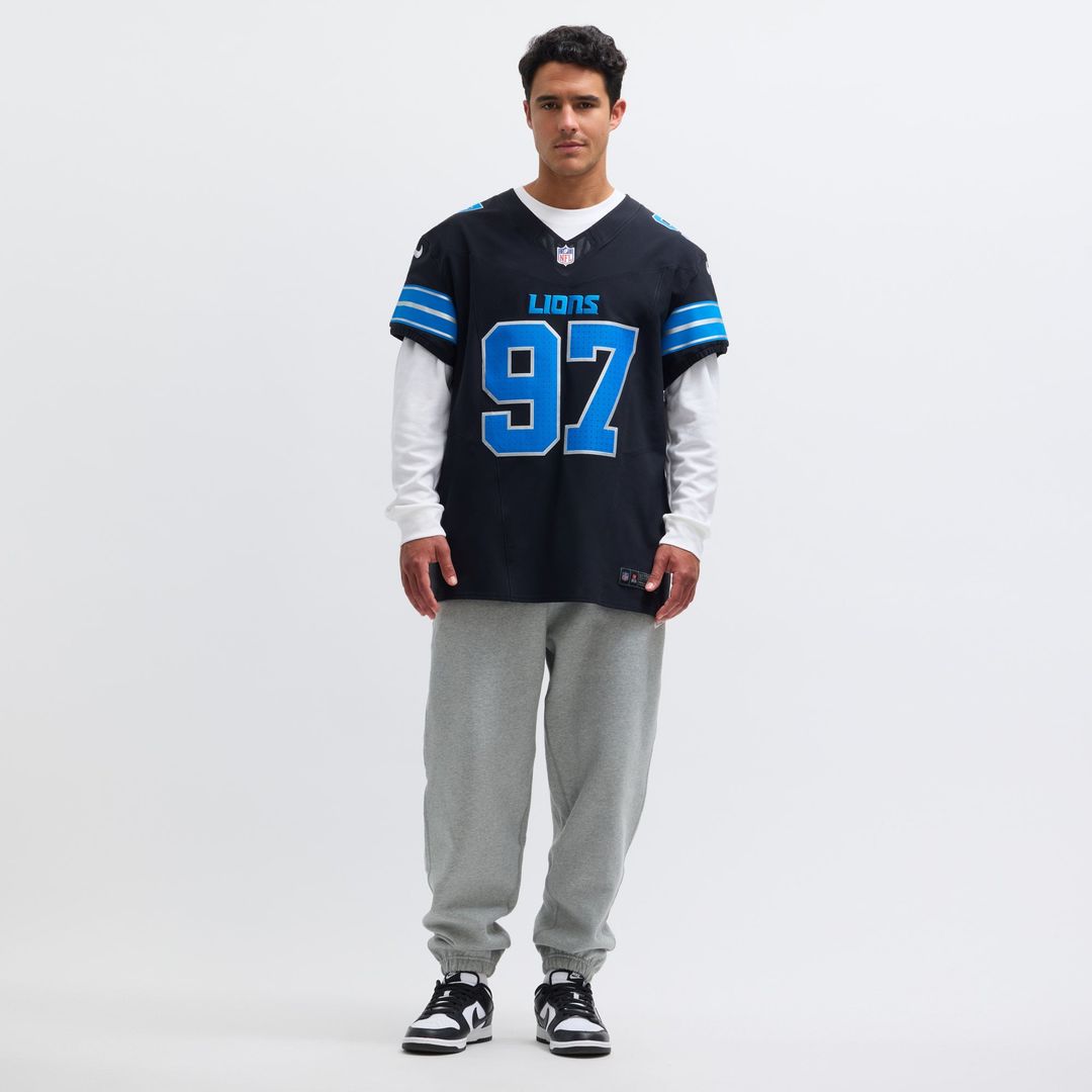 Men's Detroit Lions Aidan Hutchinson Nike Black Alternate Vapor F.U.S.E. Elite Jersey
