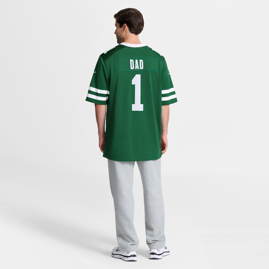 Men's New York Jets  Nike Legacy Green #1 Dad Game Jersey