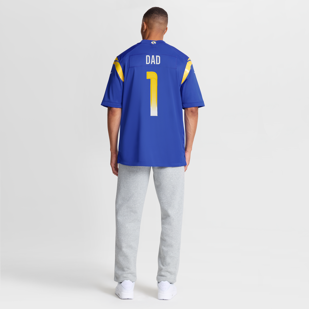 Men's Los Angeles Rams Number 1 Dad Nike Royal Game Jersey