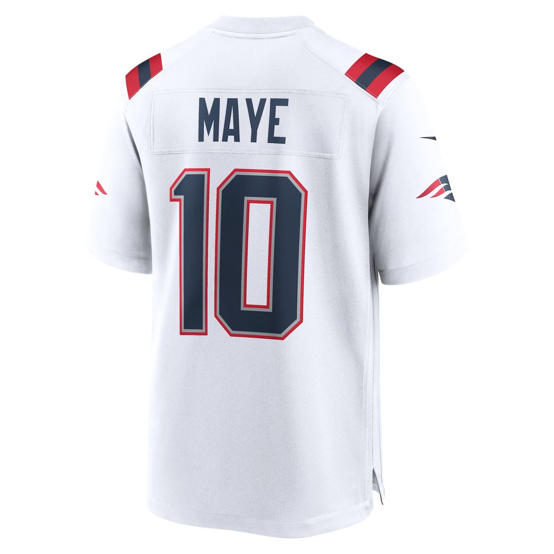 Men's New England Patriots Drake Maye Nike White  Player Game Jersey
