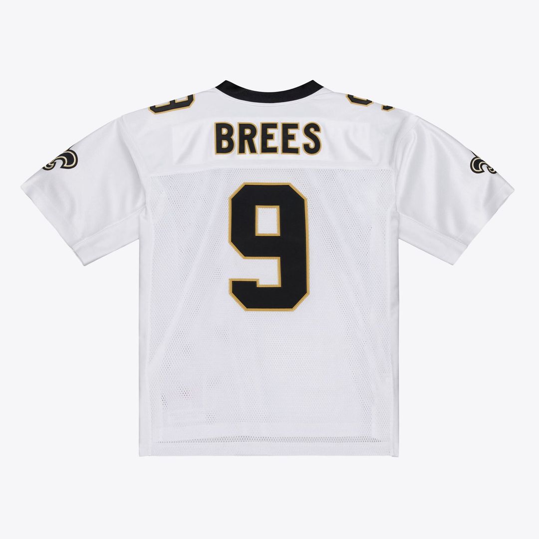 Men's New Orleans Saints Drew Brees Mitchell & Ness White Super Bowl XLIV Authentic Jersey