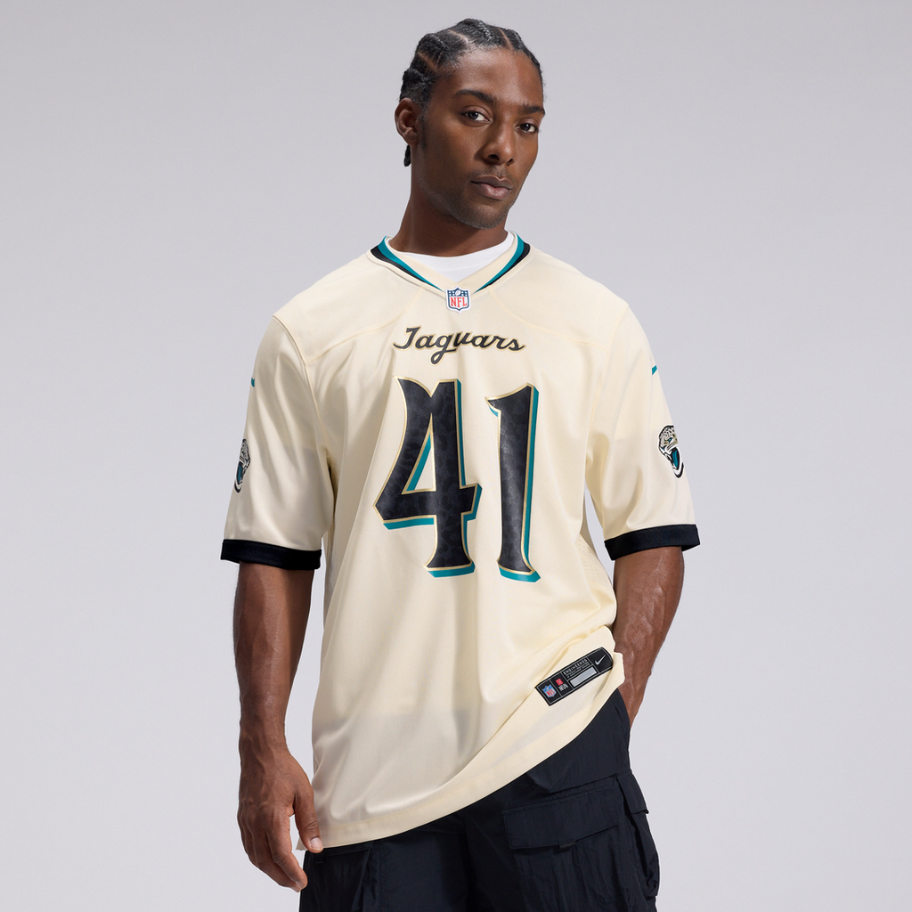 Men's Jacksonville Jaguars Josh Hines-Allen Nike Natural 2026 Rivalries Collection Game Jersey