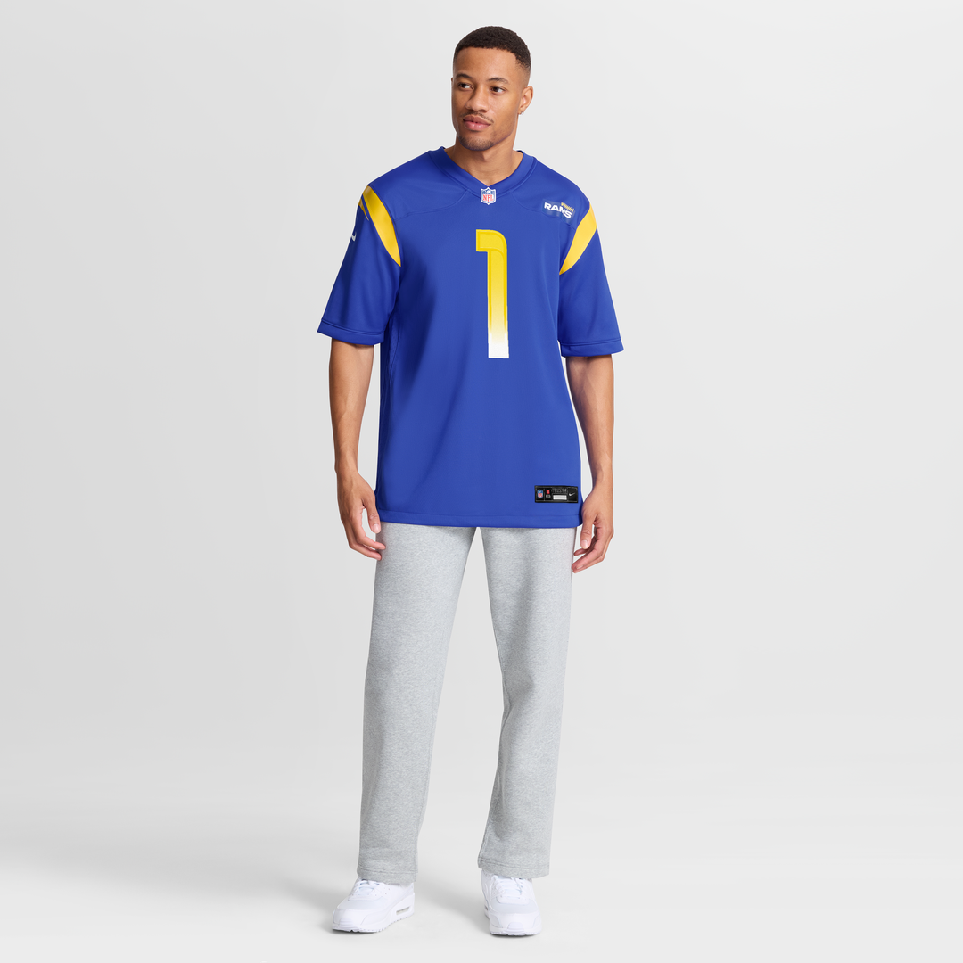 Men's Los Angeles Rams Number 1 Groom Nike Royal Game Jersey