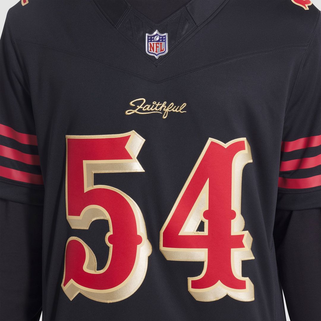 Men's San Francisco 49ers Fred Warner Nike Black Rivalries Collection Stitched Limited Jersey