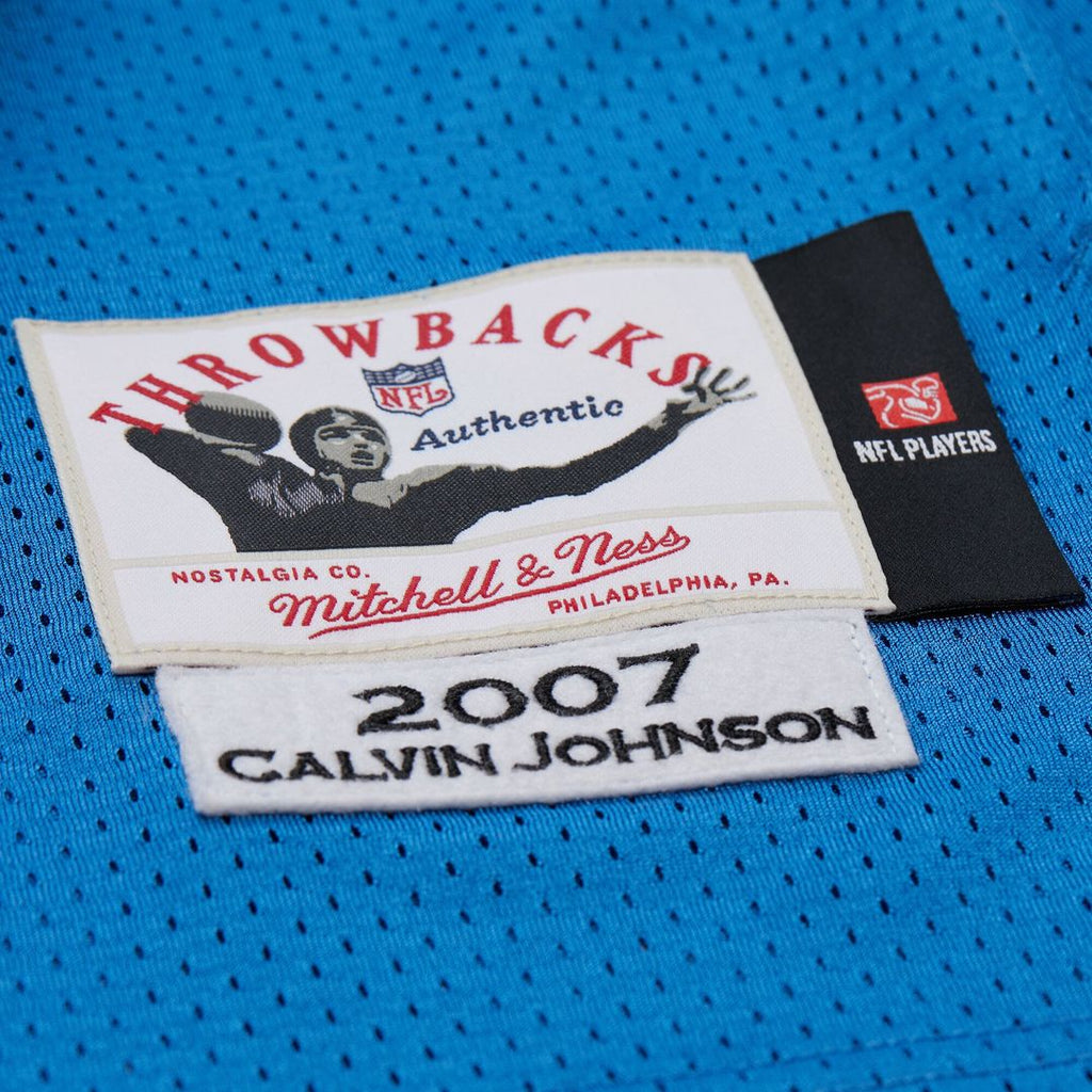 Men's Detroit Lions Calvin Johnson Mitchell & Ness Black 2007 Authentic Throwback Jersey