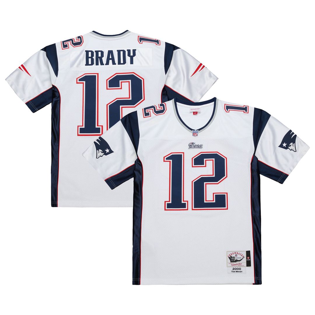 Men's New England Patriots Tom Brady Mitchell & Ness Navy Super Bowl XXXVI Authentic Throwback Jersey