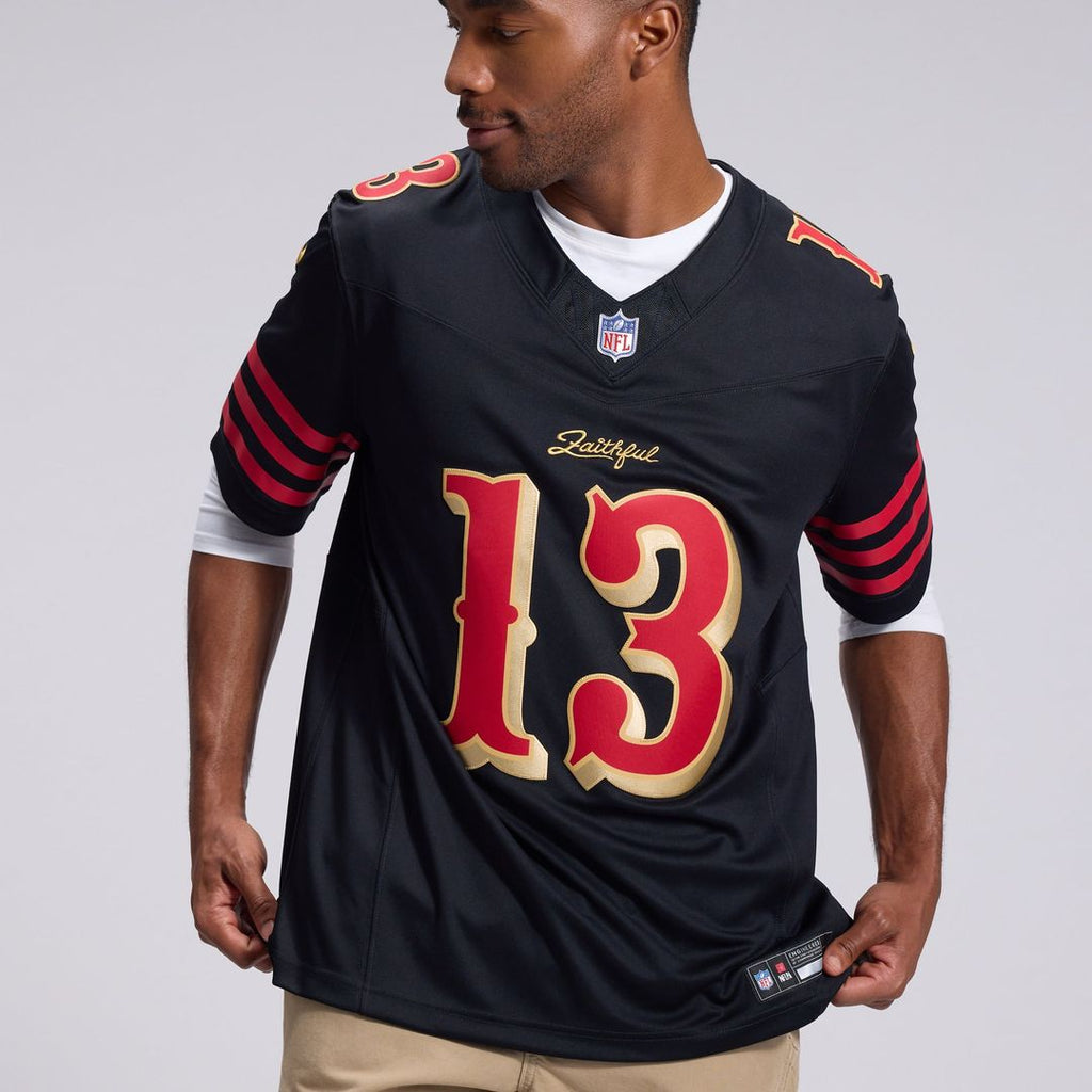 Men's San Francisco 49ers Brock Purdy Nike Black Rivalries Collection Stitched Limited Jersey