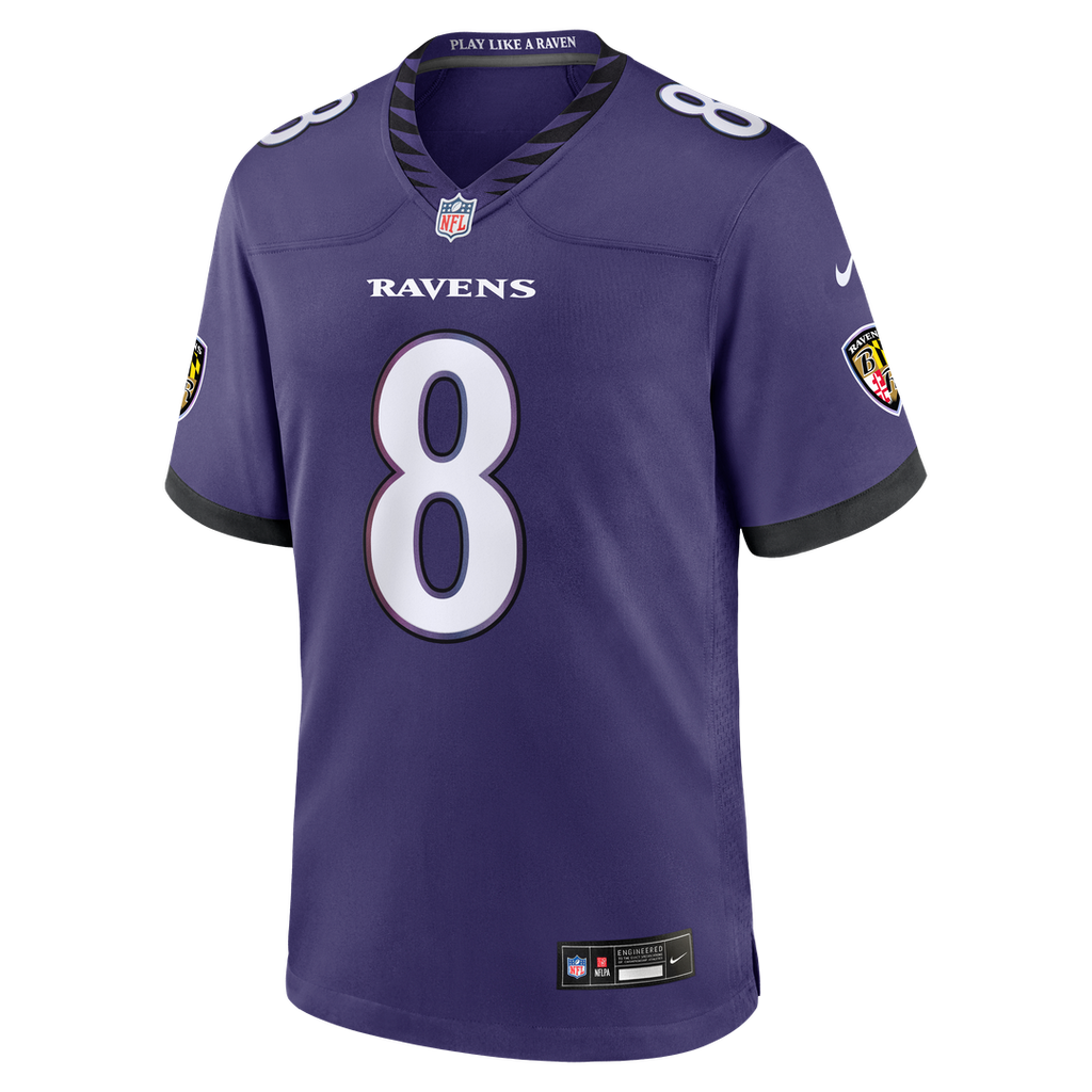 Men's Baltimore Ravens Lamar Jackson Nike Purple Team Game Jersey