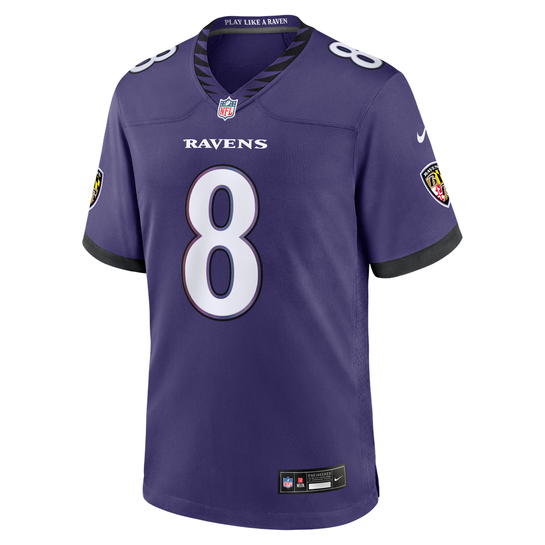 Men's Baltimore Ravens Lamar Jackson Nike Purple Team Game Jersey