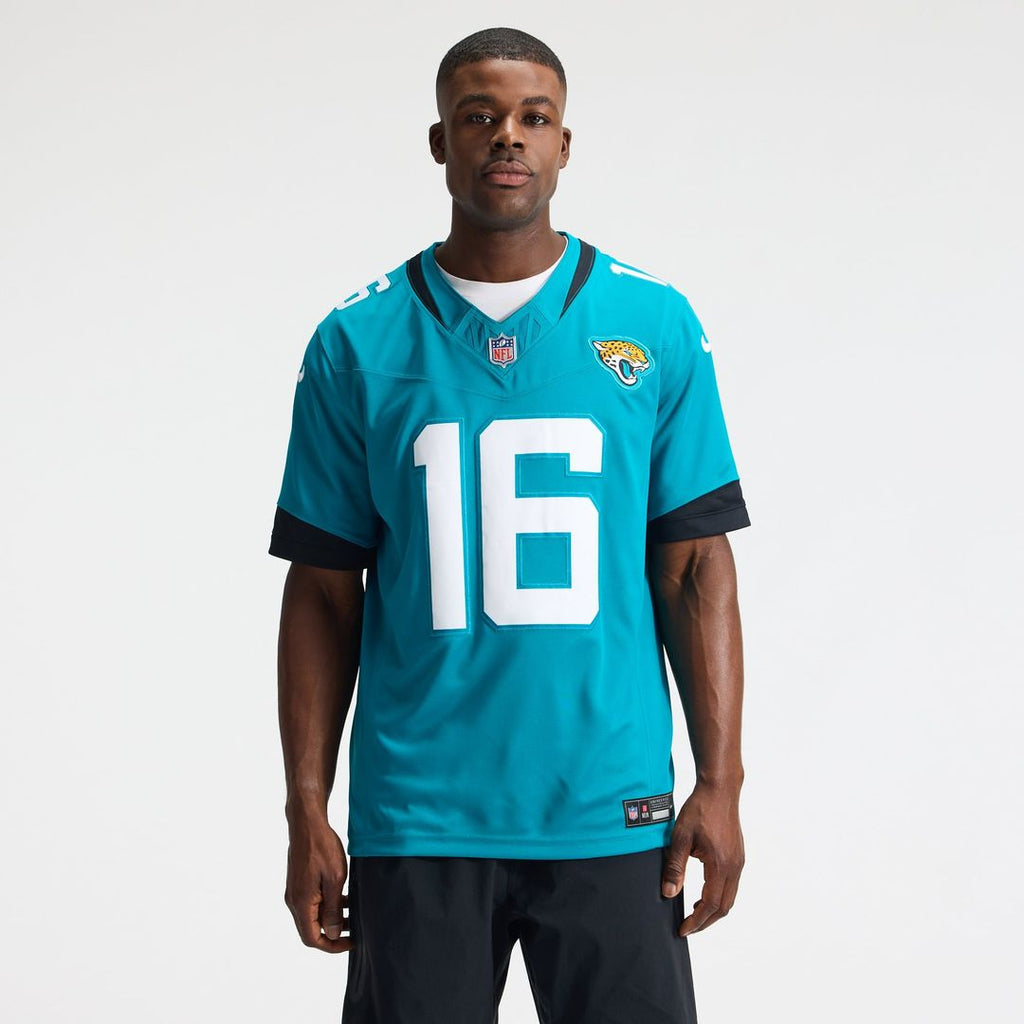 Men's Jacksonville Jaguars Trevor Lawrence Nike Teal Team Vapor F.U.S.E. Stitched Limited Jersey
