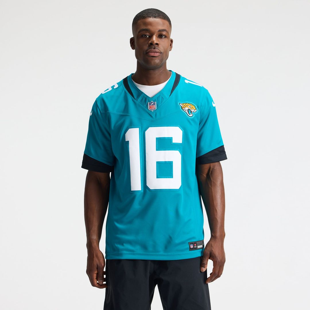 Men's Jacksonville Jaguars Trevor Lawrence Nike Teal Team Vapor F.U.S.E. Stitched Limited Jersey