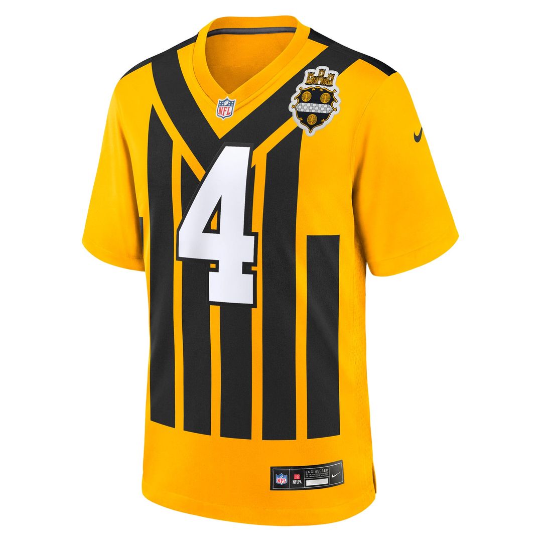 Men's Pittsburgh Steelers DK Metcalf Nike Gold Alternate 1933 Throwback Game Jersey