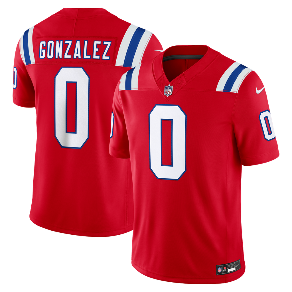 Men's New England Patriots Christian Gonzalez Nike White Vapor F.U.S.E. Stitched Limited Jersey