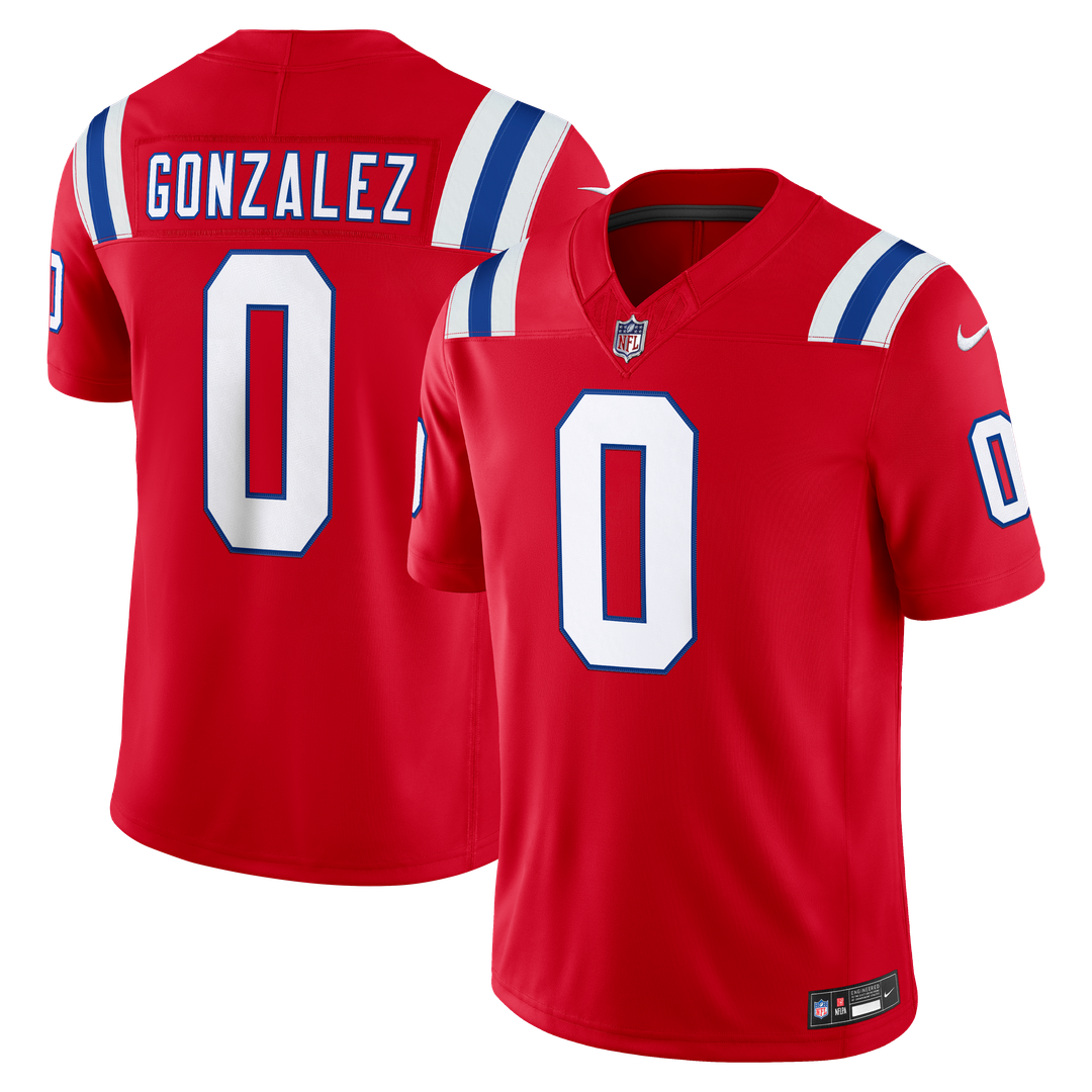 Men's New England Patriots Christian Gonzalez Nike White Vapor F.U.S.E. Stitched Limited Jersey