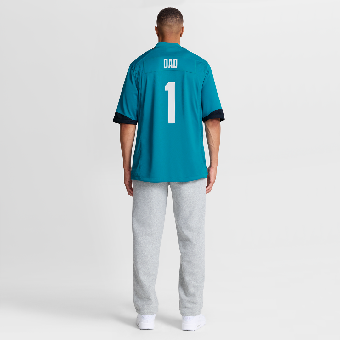 Men's Jacksonville Jaguars Number 1 Dad Nike Teal Game Jersey