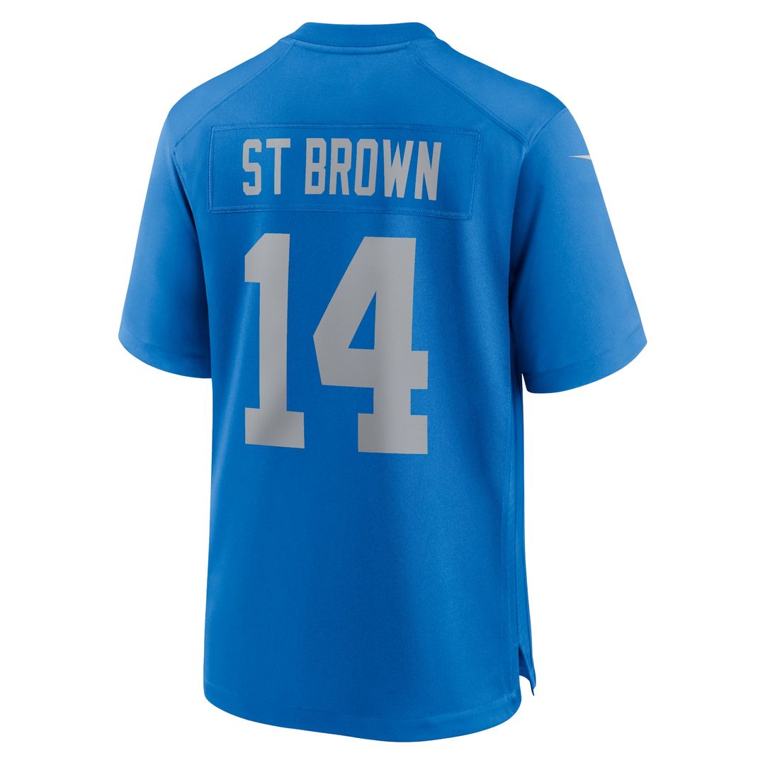 Men's Detroit Lions Amon-Ra St. Brown Nike  Blue Alternate Game Jersey
