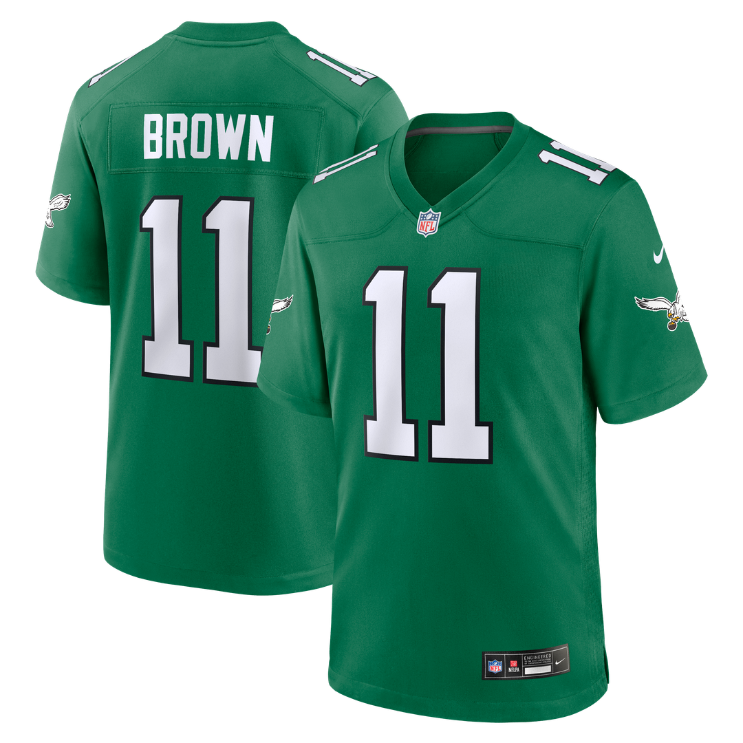 Men's Philadelphia Eagles A.J. Brown Nike Kelly Green Alternate Game Player Jersey