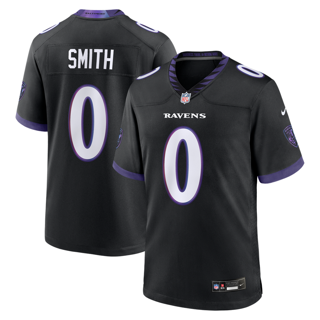 Men's Baltimore Ravens Roquan Smith Nike Black Alternate Game Jersey