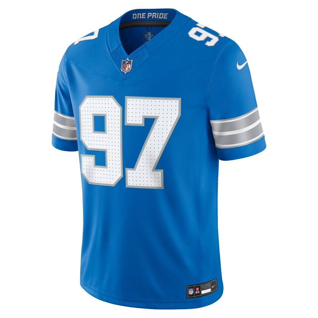 Men's Detroit Lions Aidan Hutchinson Nike Blue Team Vapor F.U.S.E. Stitched Limited Jersey