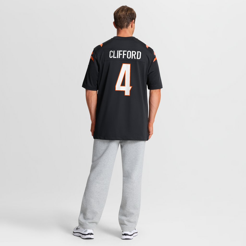 Men's Cincinnati Bengals Sean Clifford Nike  Black Team Game Jersey