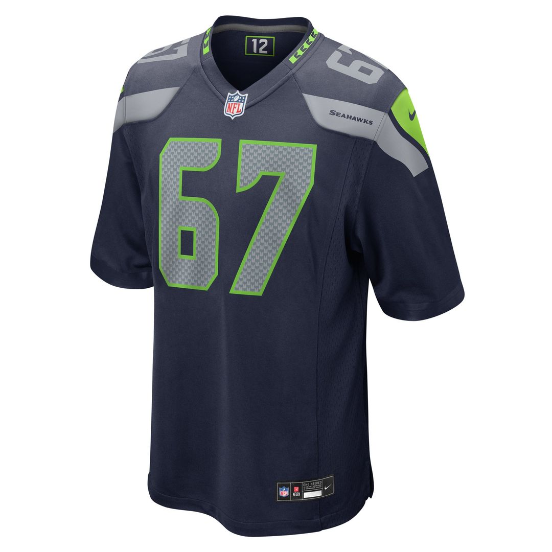 Men's Seattle Seahawks Charles Cross Nike  College Navy  Game Jersey