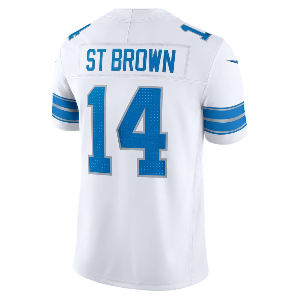 Men's Detroit Lions Amon-Ra St. Brown Nike White Vapor F.U.S.E. Stitched Limited Jersey