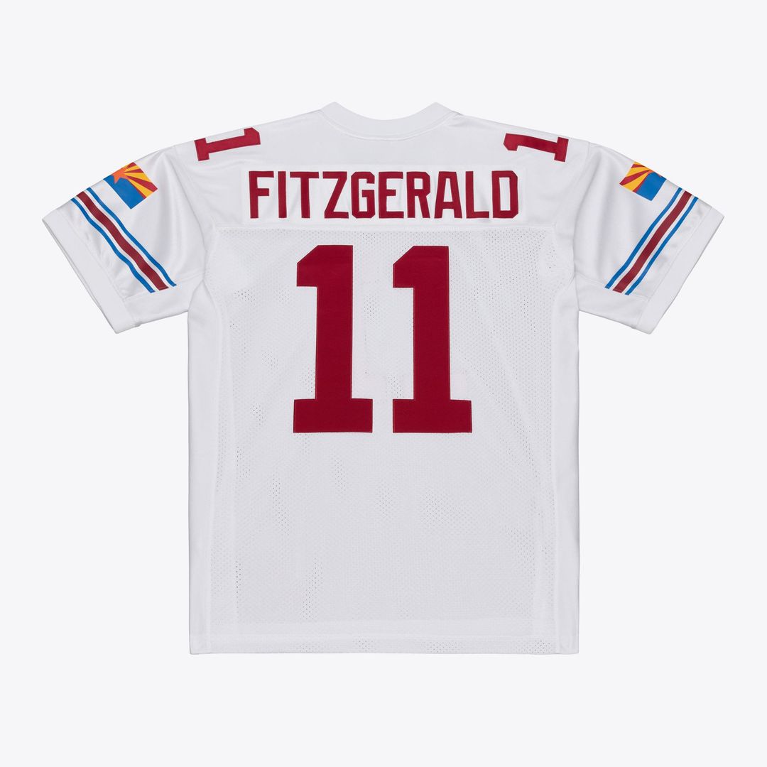 Men's Arizona Cardinals Larry Fitzgerald Mitchell & Ness White 2004 Authentic Throwback Jersey