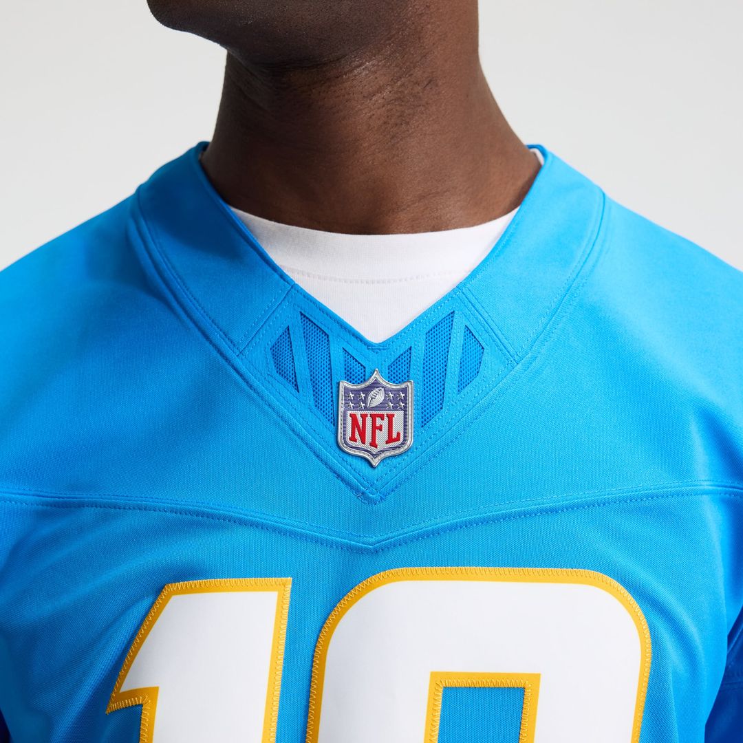 Men's Los Angeles Chargers Justin Herbert Nike Navy Alternate Super Chargers Vapor F.U.S.E. Stitched Limited Jersey
