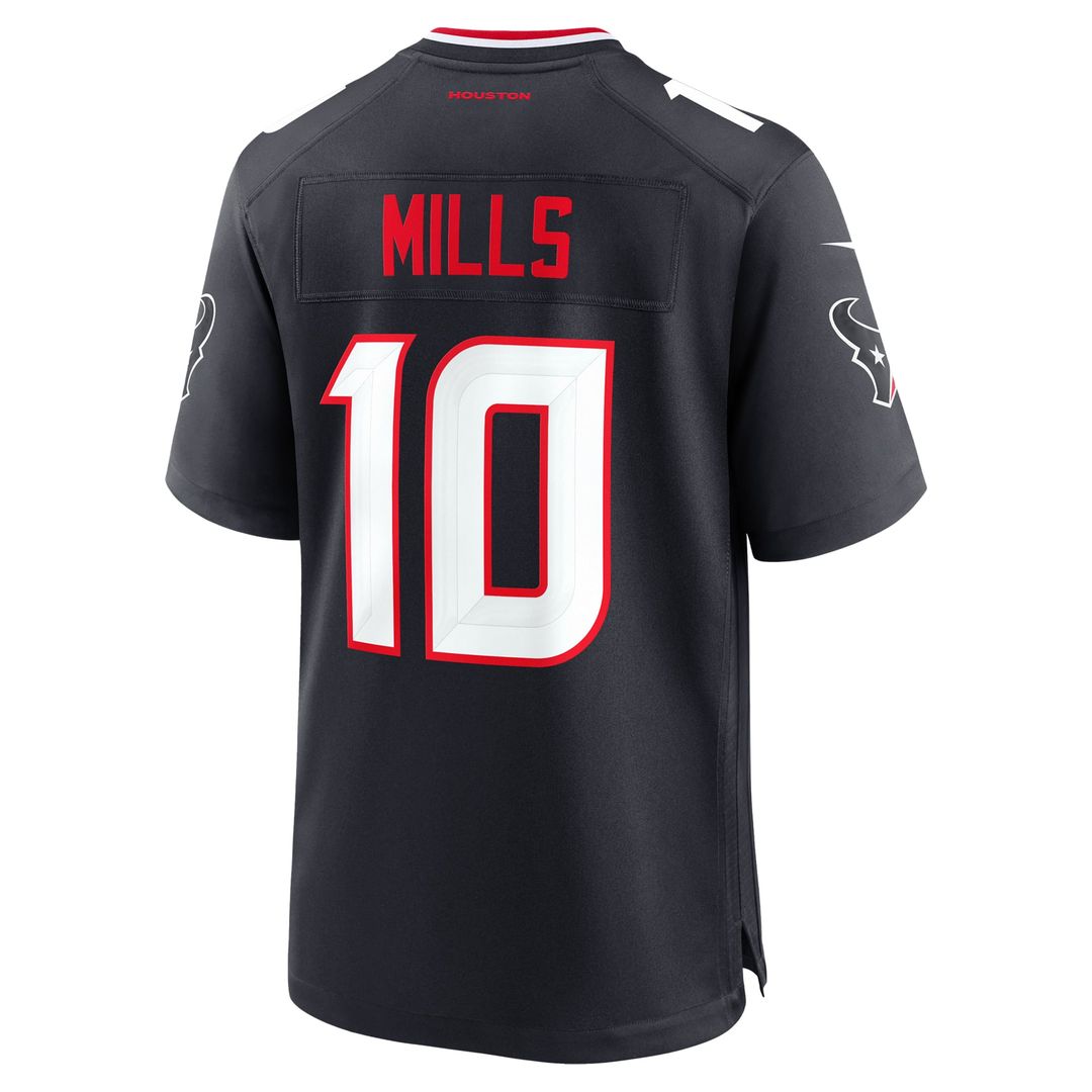 Men's Houston Texans Davis Mills Nike  Navy Team Game Jersey
