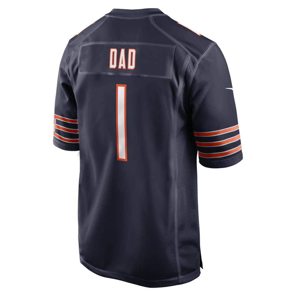 Men's Chicago Bears Number 1 Dad Nike Navy Game Jersey