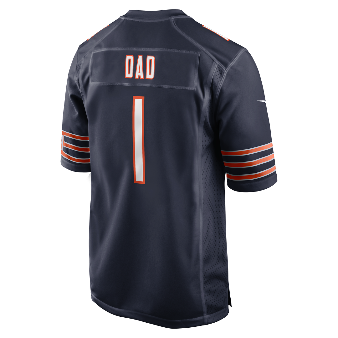 Men's Chicago Bears Number 1 Dad Nike Navy Game Jersey