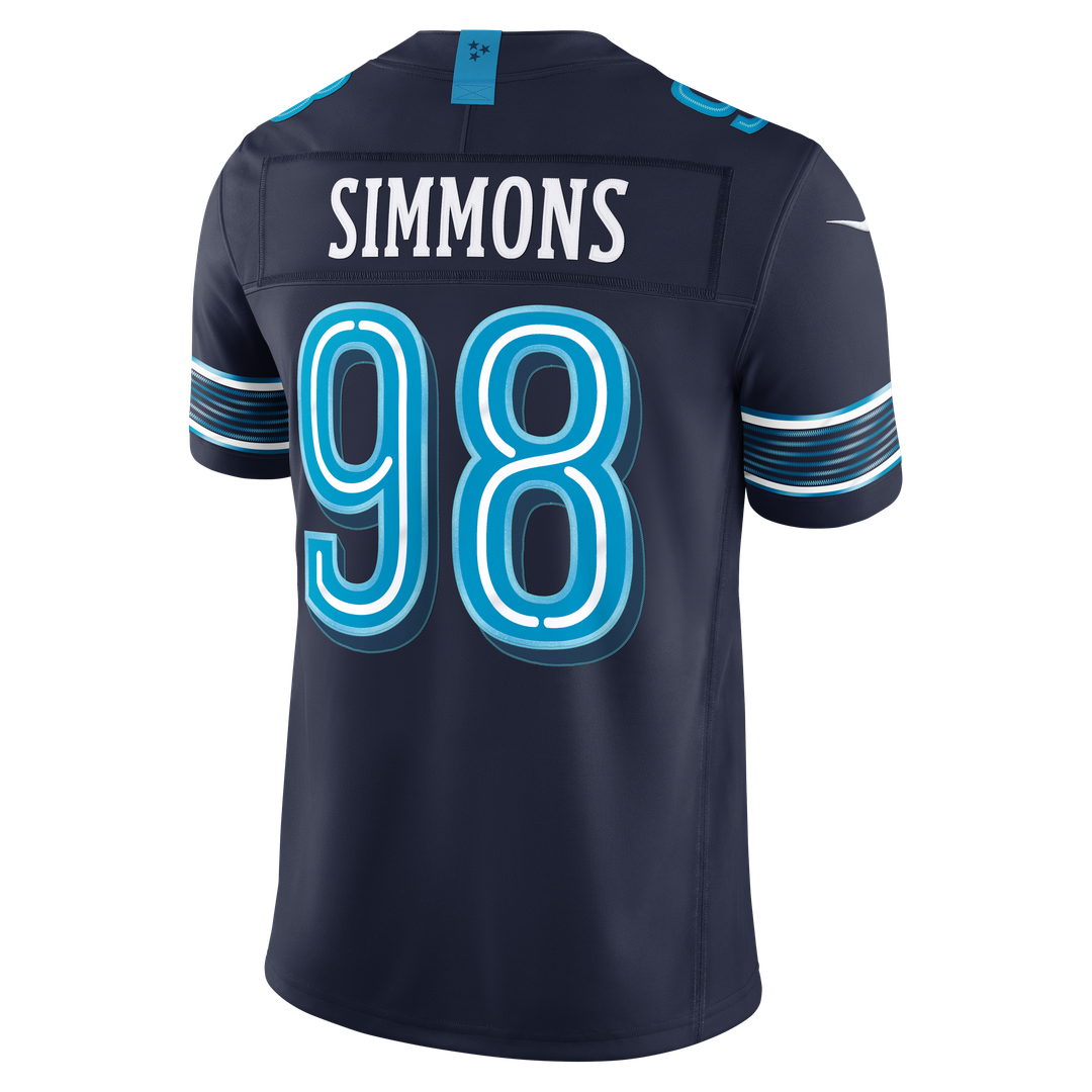 Men's Tennessee Titans Jeffery Simmons Nike Navy 2026 Rivalries Collection Stitched Limited Jersey