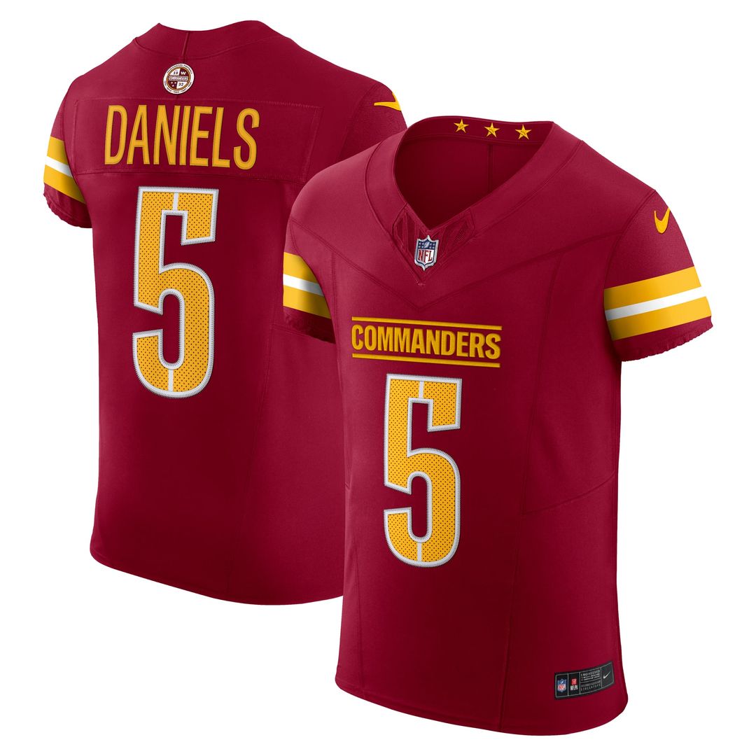 Men's Washington Commanders Jayden Daniels Nike Black Alternate Vapor F.U.S.E. Elite Jersey