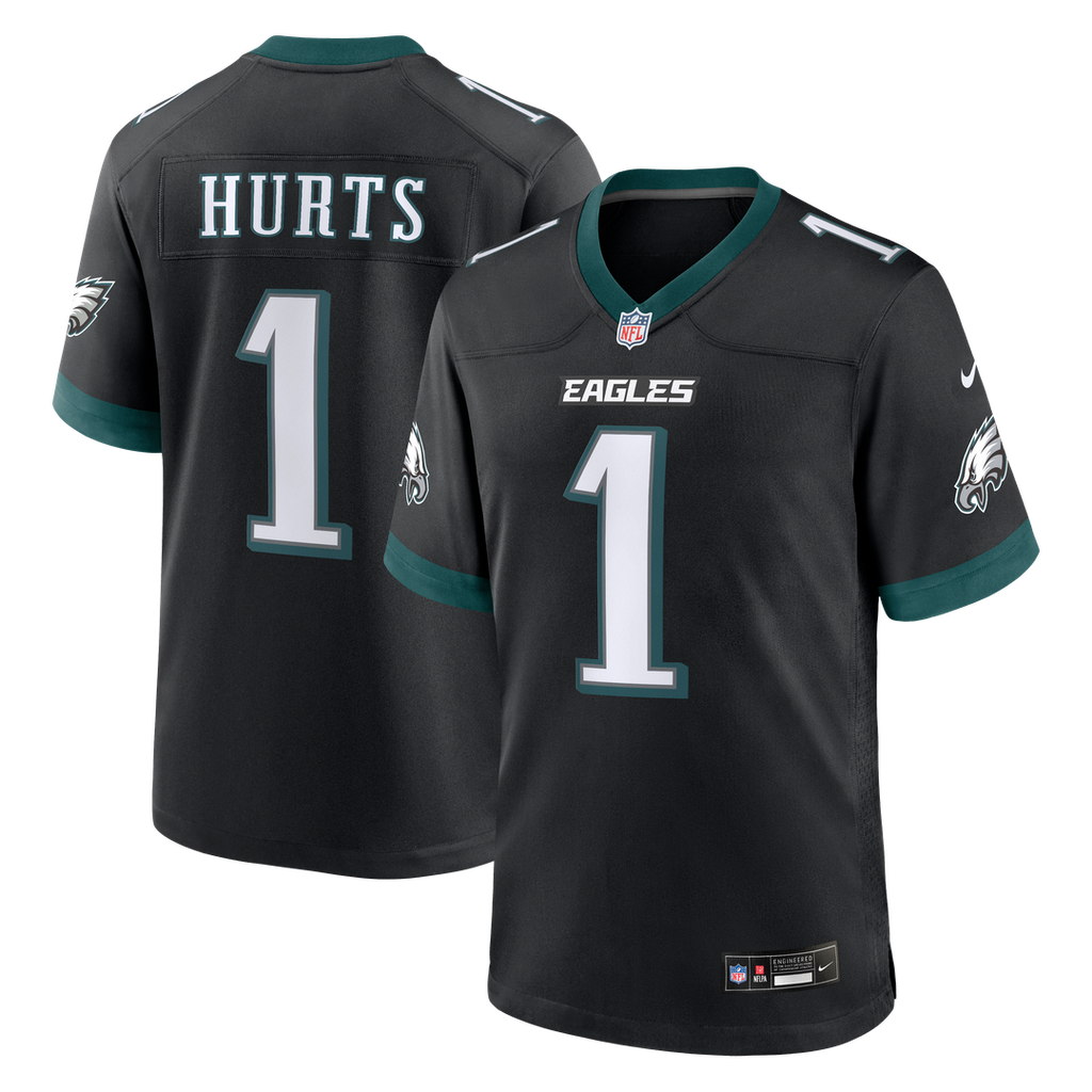 Men's Philadelphia Eagles Jalen Hurts Nike  Black Alternate Game Jersey