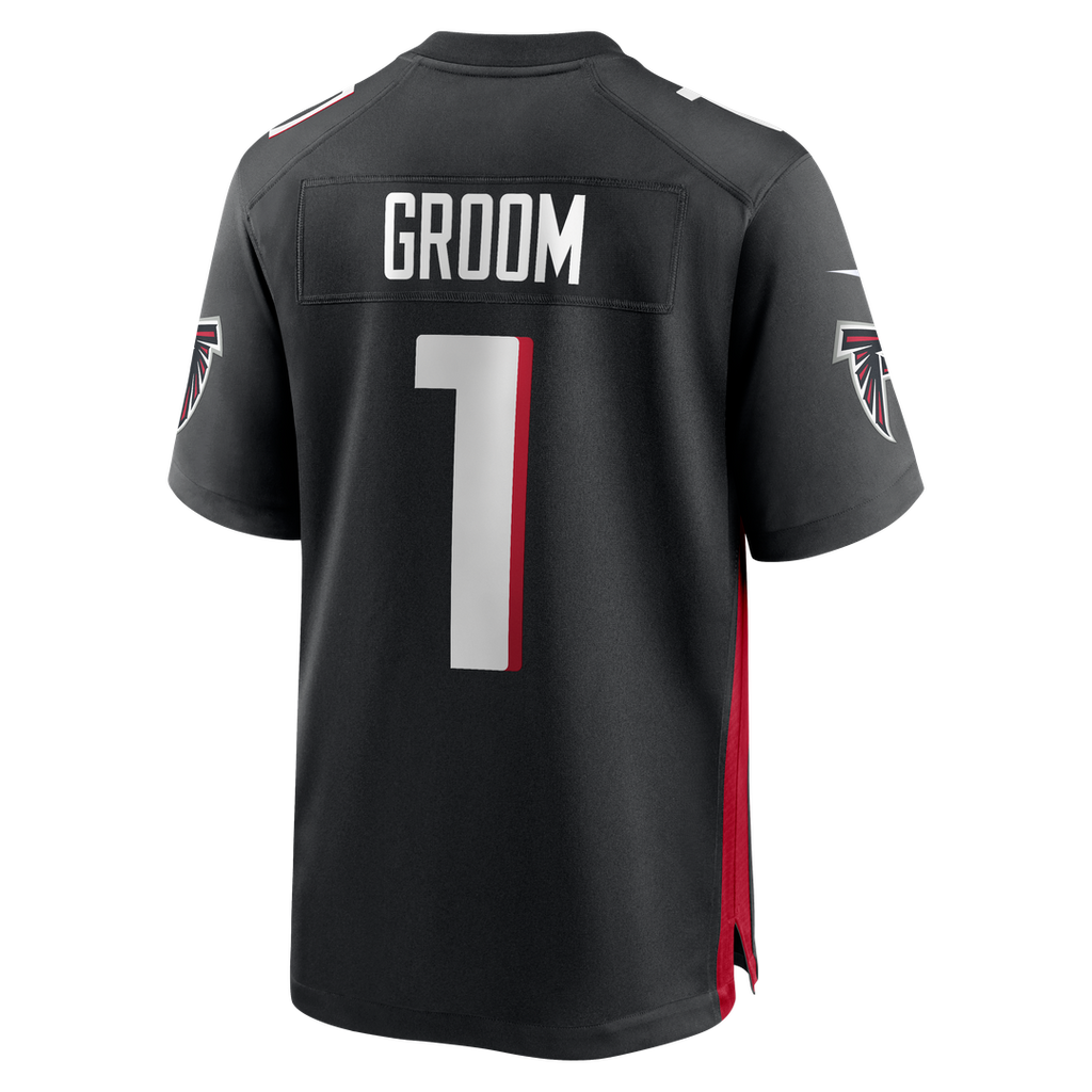 Men's Atlanta Falcons Number 1 Groom Nike Black Game Jersey
