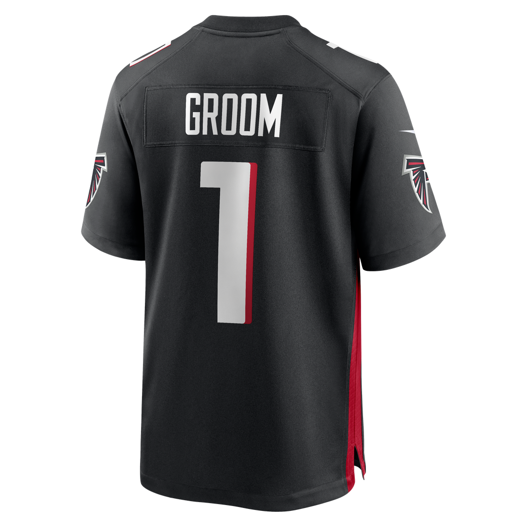 Men's Atlanta Falcons Number 1 Groom Nike Black Game Jersey