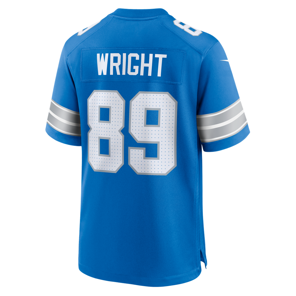 Men's Detroit Lions Brock Wright Nike  Blue Team Game Jersey