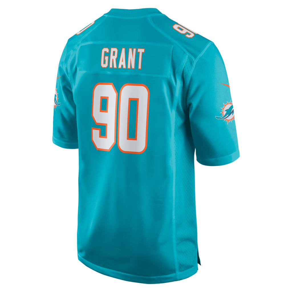 Men's Miami Dolphins Kenneth Grant Nike Aqua Team Game Jersey