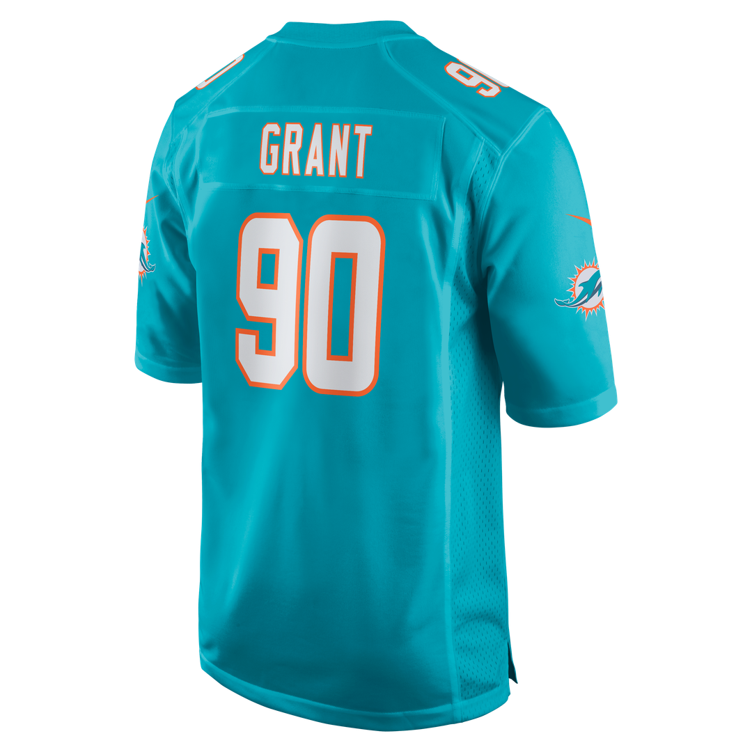 Men's Miami Dolphins Kenneth Grant Nike Aqua Team Game Jersey
