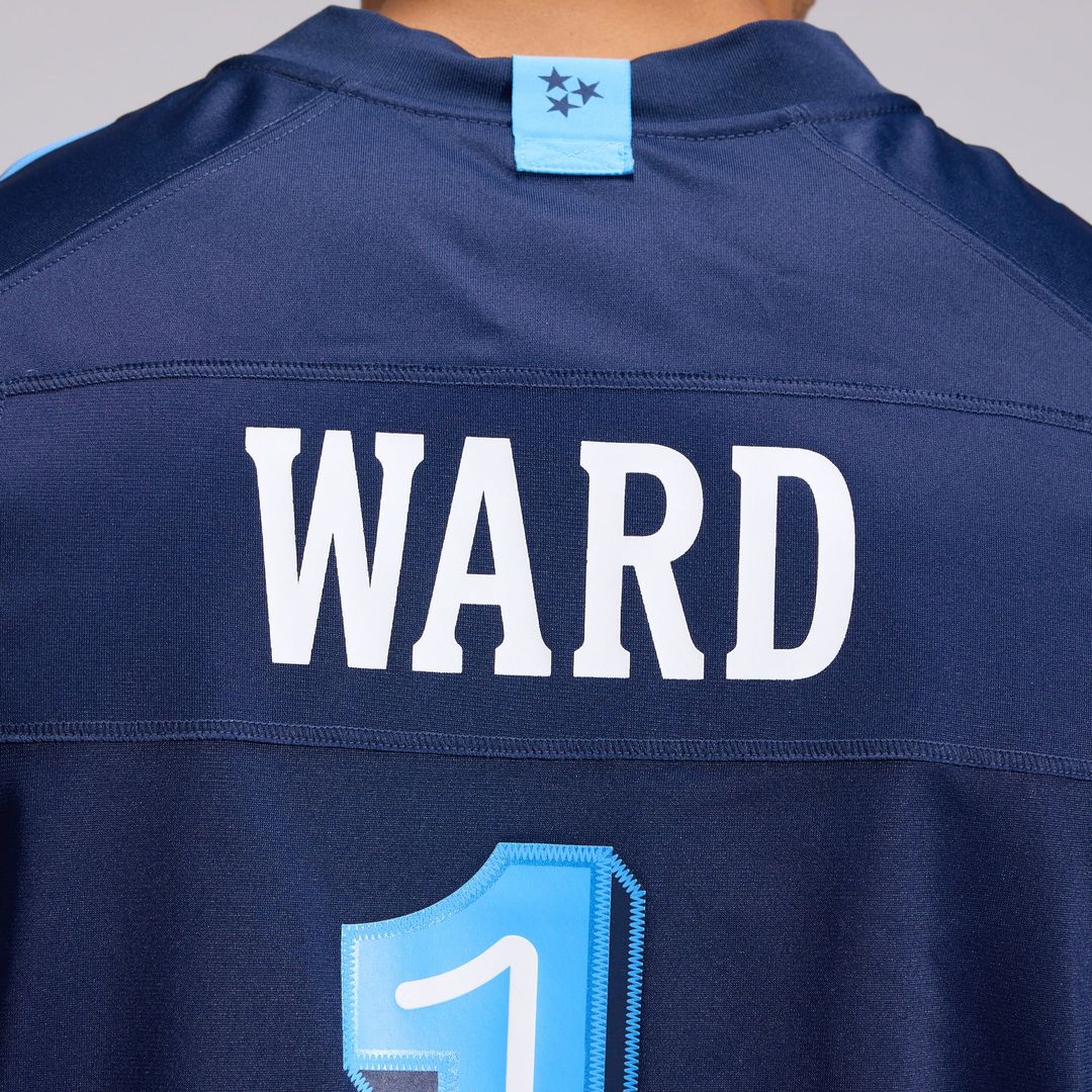 Men's Tennessee Titans Cameron Ward Nike Navy 2026 Rivalries Collection Game Jersey