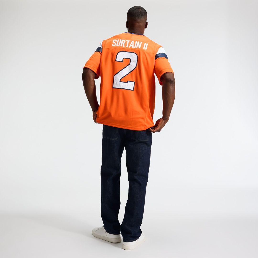 Men's Denver Broncos Pat Surtain II Nike White Vapor F.U.S.E. Stitched Limited Jersey