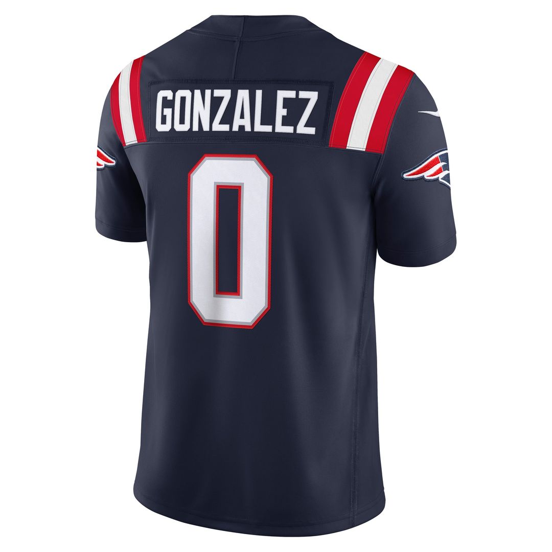 Men's New England Patriots Christian Gonzalez Nike Navy Team Vapor F.U.S.E. Stitched Limited Jersey