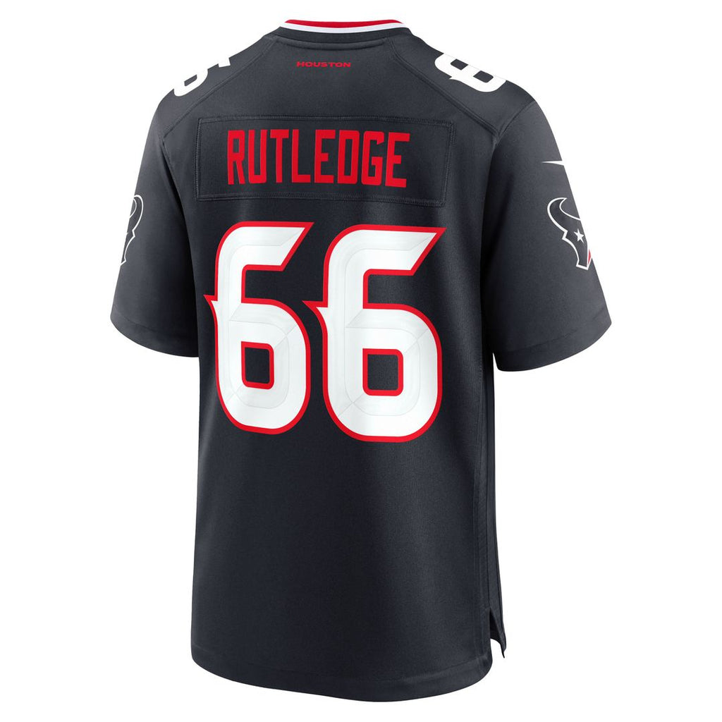 Men's Houston Texans Keylan Rutledge Nike Navy Team Game Jersey