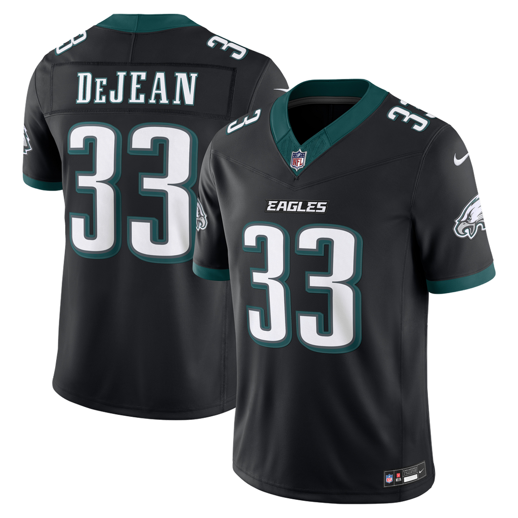 Men's Philadelphia Eagles Cooper DeJean Nike Black Alternate Vapor F.U.S.E. Stitched Limited Jersey