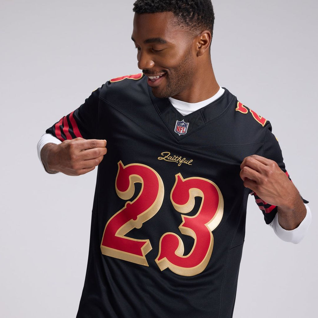 Men's San Francisco 49ers Christian McCaffrey Nike Black Rivalries Collection Stitched Limited Jersey