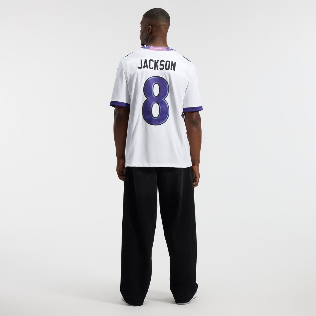 Men's Baltimore Ravens Lamar Jackson Nike White Vapor F.U.S.E. Stitched Limited Jersey