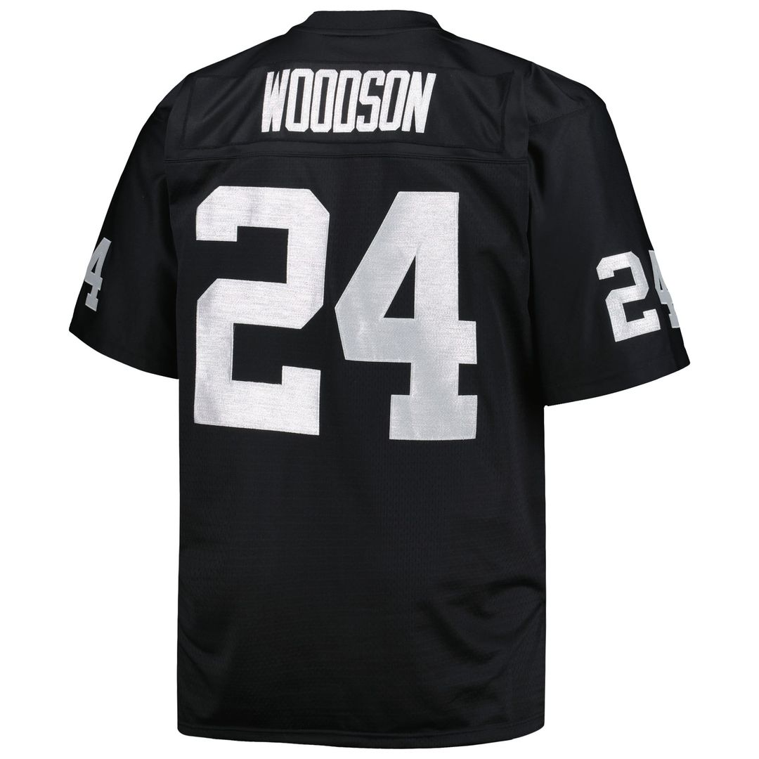 Men's Las Vegas Raiders Charles Woodson Mitchell & Ness Black Big & Tall 1998 Retired Player Replica Jersey